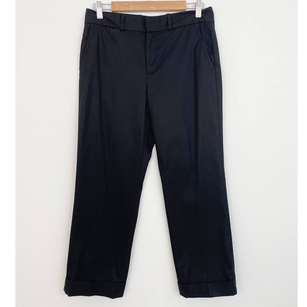 Lauren Ralph Lauren Black Basic High Rise Cropped Straight Slacks Pants Size 4